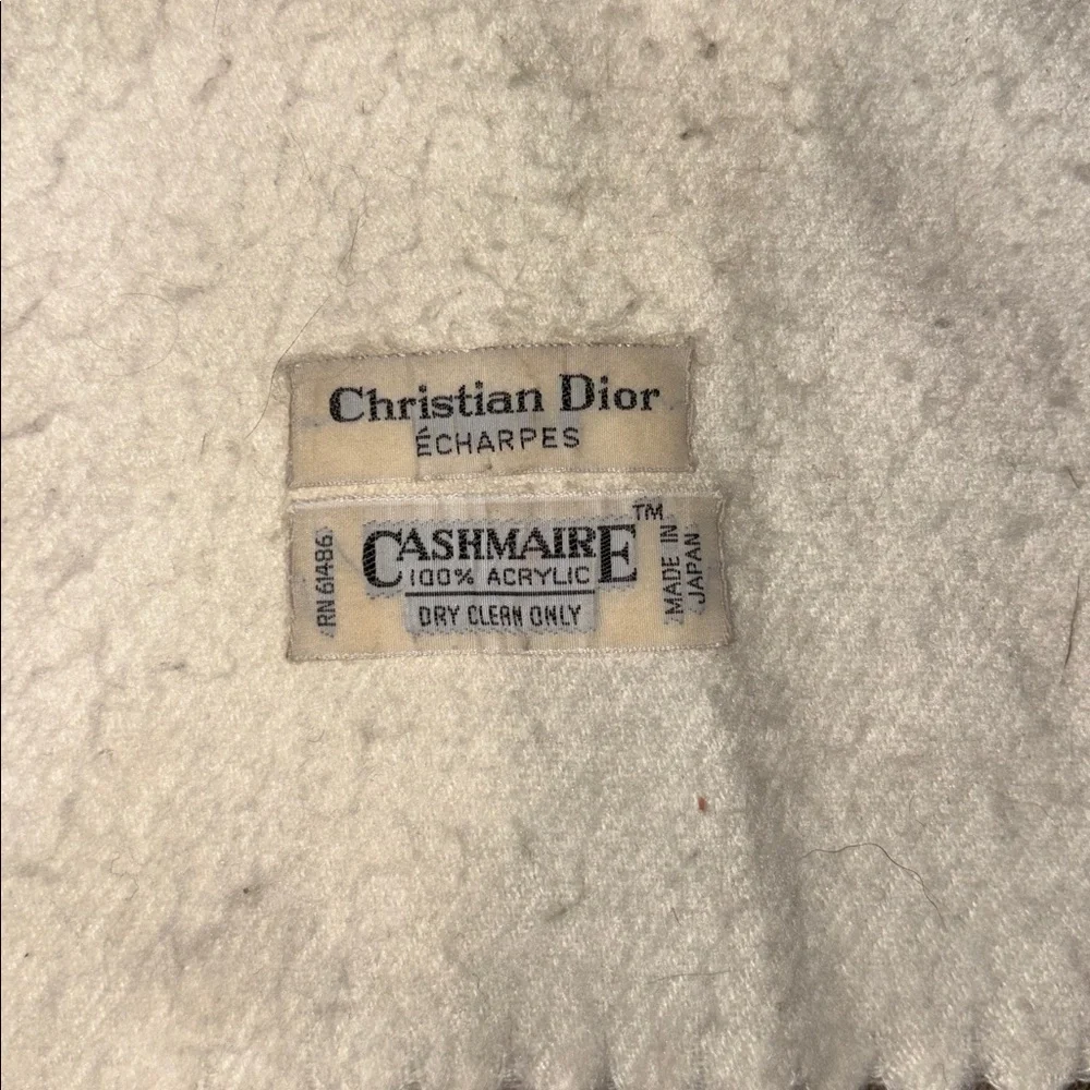 Vintage 100% cashmere Christian Dior scarf 12 x 48